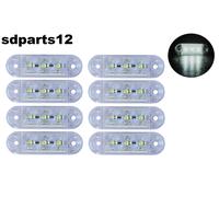 Set 8 Luce 3 Led Perimetrale Ingombro 12/24v Bianco Tir Camper Camion Rimorchi