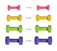 Set 8 Manubri Fitness 2x 1Kg, 2x 2Kg, 2x 3Kg, 2x 4Kg
