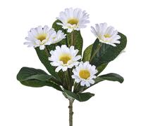 Set 8 Mazzo di Margherite Artificiali con 7 fiori Altezza 25 cm Bianco