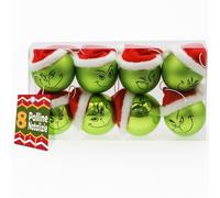 Set 8 Palline di Natale Pupazzo Verde da 7 cm Decorazione Palle Natalizie