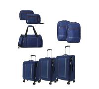Set 8 pezzi AMERICAN TOURISTER 3 Trolley+ Borsone+2 Zaini+2 Beauty Blu S 420515