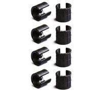 Set 8 Piedini per Sedia a Pinza con Perno, Supporto Piede Resistente, per Tubi Tondi, Clip di Fissaggio Stabile, Base Affidabile, per Fissaggio della Scocca/Sedia, Nero Ø 24-26 mm.