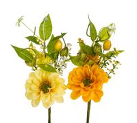 Set 8 Rami in Legno Margherita con Limoni 17 cm