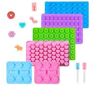 Set 8 Stampini in Silicone per Biscotti Cani - Con Pennello e Pipetta, Forme per Leccornie Fatte in Casa, Cioccolatini e Dolci, BPA Free e Lavabile in Lavastoviglie