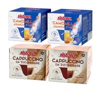 Set 80 Capsule Ristora Compatibili con le Macchine ad uso domestico Nescafè®* Dolce Gusto®* 40 Camomilla arancia miele 40 Cappuccino da zuccherare