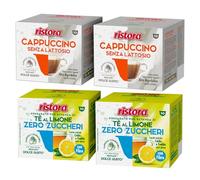 Set 80 Capsule Ristora Compatibili con le Macchine ad uso domestico Nescafè®* Dolce Gusto®* 40 Cappuccino senza lattosio 40 The al limone da zuccherare