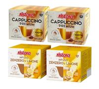 Set 80 Capsule Ristora Compatibili con le Macchine ad uso domestico Nescafè®* Dolce Gusto®* 40 Cappuccino premium 40 Infuso Zenzero e Limone