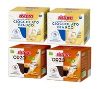 Set 80 Capsule Ristora Compatibili con le Macchine ad uso domestico Nescafè®* Dolce Gusto®* 40 Cioccolato bianco 40 Orzo