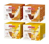 Set 80 Capsule Ristora Compatibili con le Macchine ad uso domestico Nescafè®* Dolce Gusto®* 40 Cortado 40 Infuso Zenzero e Limone