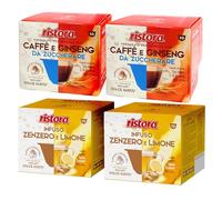 Set 80 Capsule Ristora Compatibili con le Macchine ad uso domestico Nescafè®* Dolce Gusto®* 40 ginseng da zuccherare 40 Infuso Zenzero e Limone