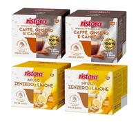 Set 80 Capsule Ristora Compatibili con le Macchine ad uso domestico Nescafè®* Dolce Gusto®* 40 Ginseng e cannella 40 Infuso Zenzero e Limone