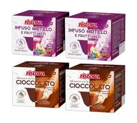 Set 80 Capsule Ristora Compatibili con le Macchine ad uso domestico Nescafè®* Dolce Gusto®* 40 Infuso mirtilli frutti rossi 40 Cioccolato
