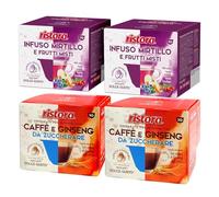 Set 80 Capsule Ristora Compatibili con le Macchine ad uso domestico Nescafè®* Dolce Gusto®* 40 Infuso mirtilli frutti rossi 40 Ginseng da zuccherare