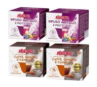 Set 80 Capsule Ristora Compatibili con le Macchine ad uso domestico Nescafè®* Dolce Gusto®* 40 Infuso mirtilli frutti rossi 40 Ginseng cannella