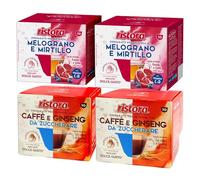 Set 80 Capsule Ristora Compatibili con le Macchine ad uso domestico Nescafè®* Dolce Gusto®* 40 Melograno e mirtillo 40 Ginseng da zuccherare