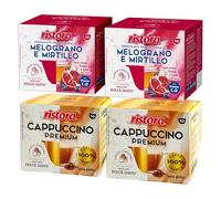 Set 80 Capsule Ristora Compatibili con le Macchine ad uso domestico Nescafè®* Dolce Gusto®* 40 Melograno e mirtillo 40 Cappuccino premium