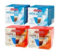 Set 80 Capsule Ristora Compatibili con le Macchine ad uso domestico Nescafè®* Dolce Gusto®* 40 Mokaccino 40 Ginseng da zuccherare