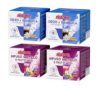 Set 80 Capsule Ristora Compatibili con le Macchine ad uso domestico Nescafè®* Dolce Gusto®* 40 orzo e sambuca 40 Infuso mirtilli frutti rossi