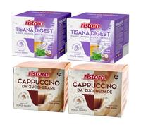 Set 80 Capsule Ristora Compatibili con le Macchine ad uso domestico Nescafè®* Dolce Gusto®* 40 Tisana digest 40 Cappuccino da zuccherare