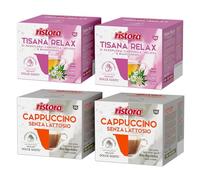 Set 80 Capsule Ristora Compatibili con le Macchine ad uso domestico Nescafè®* Dolce Gusto®* 40 Tisana relax 40 Cappuccino senza lattosio