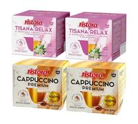 Set 80 Capsule Ristora Compatibili con le Macchine ad uso domestico Nescafè®* Dolce Gusto®* 40 Tisana relax 40 Cappuccino premium