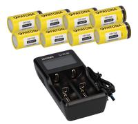 Set 8x CR123A + Xtar VC2 2-Schacht Litio Caricabatteria