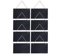 Navaris Set 8X Lavagna Ardesia con Nastro 25x15cm - Lavagnette Scrivibili da Appendere - Mini Lavagne Decorative - Lavagna Nera per Gesso Orizzontale
