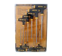 SET 9 CHIAVI CHIAVINI LUNGHI TORX CON FORO CON MANICO AD ELLE A T CROMO VANADIO