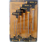 SET 9 CHIAVI CHIAVINI LUNGHI TORX CON FORO CON MANICO AD ELLE A T CROMO VANADIO