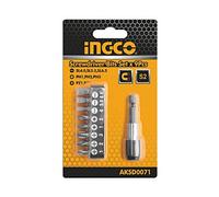 Set 9 Pezzi Di Inserti Magnetici | Cacciavite Ingco + Portainseriti | PH1, PH2, PH3, SL4.0, SL5.5, SL6.5, PZ1, PZ2
