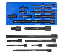 Set 9 Prolunghe chiave Per cricchetto a bussola 1/4 "3/8" 1/2'' da 50mm a 250mm