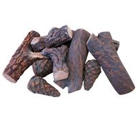 Set 9 Tronchetti Decorativi in Ceramica per Camino a Bioetanolo