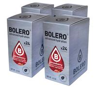 SET 96 BOLERO DA 3 GRAMMI Strawberry Preparato istantaneo polvere solubile in bustine Sticks per Bevande con Stevia e Vitamina C e Senza Zucchero ideale per fitness e diete