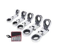 Set A Cricchetto - Kit Chiave A Testa Flessibile A Doppio Lettore Di 5 Pezzi, Piccola Portata Pieghevole Di Rotazione Di 180 Gradi | Strumento Retrattile Da 3/4 Pollici Per Automobile Edilizia