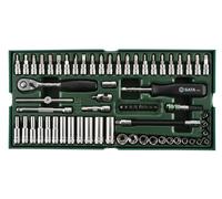 Set a vassoio bussole esagonali metriche 1/4'' 66 pz