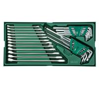 Set a vassoio chiavi metriche combinate e a L 30 pz