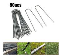 Set accessori 50 pezzi picchetti tenda a U da terra in metallo zincato ganci cam