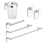 KIT COMPLETO ACCESSORI BAGNO 5 PEZZI ZERO METAFORM CROMATO E ABS