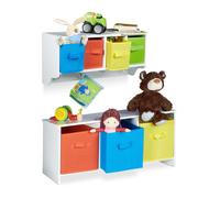 Set accessori arredo per cameretta Cestini portaoggetti Cassapanca colorata