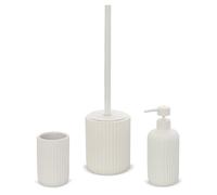 Set accessori bagno 3 pezzi in ceramica bianco soft touch Spring