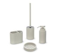 Set accessori bagno 4 pezzi in poliresina crema Marica