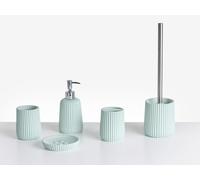 Set accessori bagno 5 pezzi portasapone, dispenser, porta scopino, bicchiere, po