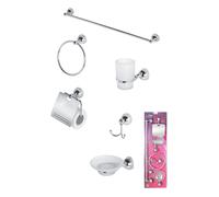 FERIDRAS 285023-B Set Accessori Bagno, 6 Pezzi, Cromo
