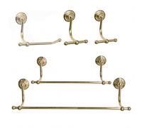 Set accessori bagno classico elegante 5 pezzi semplice ottone oro rondò