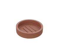 Set accessori bagno completo Linea Marika in poliresina terracotta - Dispenser, Portascopino, Portaspazzolino, Portasapone e Vassoio (portasapone d'appoggio)