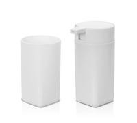 Set accessori bagno dispenser e portaspazzolini da appoggio bianco in abs Tender