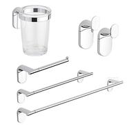 KIT COMPLETO ACCESSORI BAGNO 5 PEZZI ZERO METAFORM CROMATO E ABS