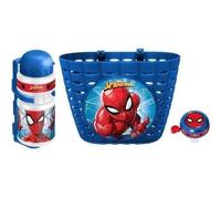 Set Accessori Bicicletta Disney Spider-Man: Cestino, Borraccia 350 ml e Campanello