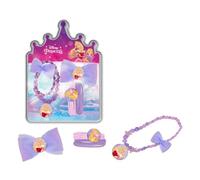 Set Accessori Capelli Principesse Disney + Collana,Fermaglio, Elastici, Kit di Accessori per Cappelli Disney, Idea Regalo, 2+ Anni, Multicolore