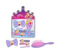 Set Accessori Capelli Principesse Disney per Bambine,Spazzola, Fermaglio, Elastici, Forcine,Kit di Accessori per Cappelli, Idea Regalo, 2+ Anni, Multicolore